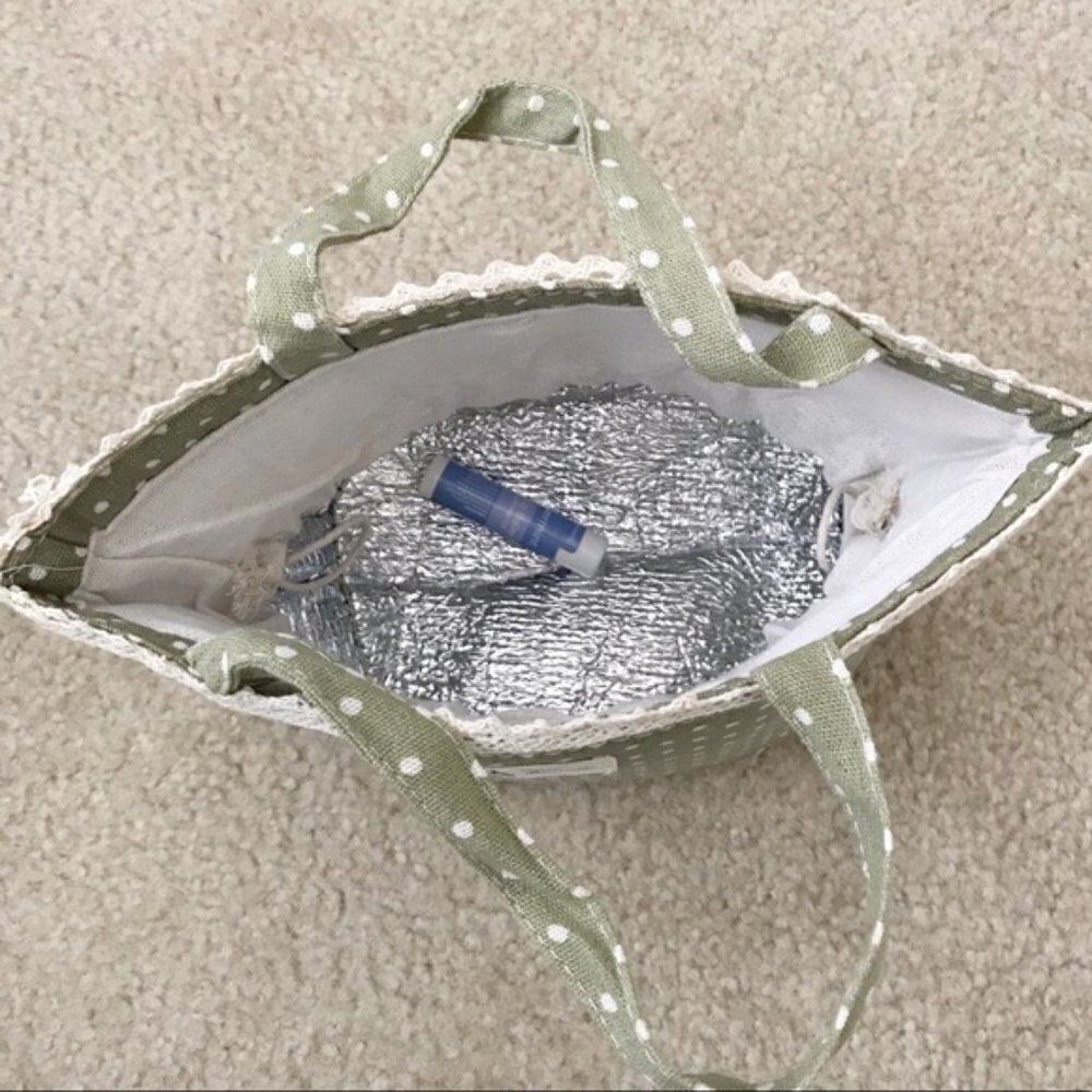 Mini Handmade Collapsible Green Bucket Bag - Picture 9 of 9